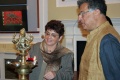 Austrian Ambassador Dr. Gabriele Matzner-Holzer light the lamp and Girish Karnad
