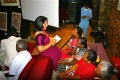 Mahitha getting some information from the students
