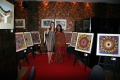 Dagmar & Padma surrounded by Bindu paintings