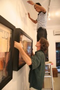 Werner as a helping hand of his exhibition