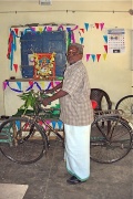 Ramachandran with his blessed bicycle
