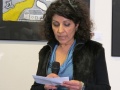 Mrs. Elahe Zahede, director of Gallery Brülee presenting the works