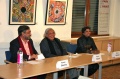 Ramesh Sharma, film director, Ashok Vajpeyi, chairman Lalit Kala Akademi New Delhi, and Meera Menezes, journalist and art curator