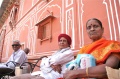 Subiah Munusamy and Godavari having a rest in the City Palace
