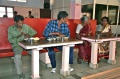 Ballachandran Udayakumar Rajeswari and Desammal enjoying their meal
