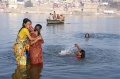 Ladies enjoying the bath in the Ganga