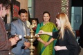 Birgit Ostermeir lights the lamp on the opening