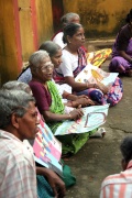 Students watching the children-performance