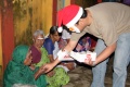 Santa Claus with the xmas presents for the students
