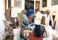 Subaih and Srinivasan in an art-studio