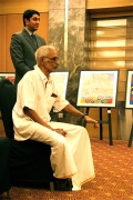 Srinivasan holding his speech