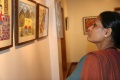 Visitor fascinated by the art work