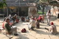 The group listening to the song and clapping hands