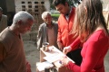 Navneet & Dagmar preparing the painting utensils