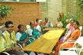 Bindu-students and Tia wait for their breakfast in Auroville