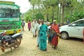 Bindu students walk to the gallery