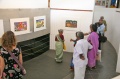 students at the lower space of the gallery