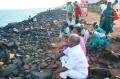 Students enjoying the sea