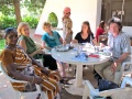 Uma, Tia, Dianna, Christine and Werner discussing the exhibition details in Auroville