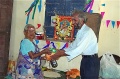 Lakshmiammal gets a present from our coordinator Ramachandran