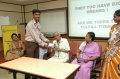 Srinivasan receives his present