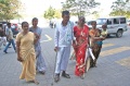 Bindu students walking to the entrance