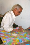 Srinivasan paints a cristal Bindu