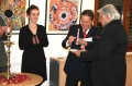 Victoria Wagner, director of the Austrian Cultural Forum, Dr. Ferdinad Maultaschl, Austrian Ambassador and Krishen Khanna, senior artist