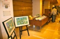 Two Bindu works presented next to the buffet
