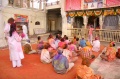 Padma, Werner and the students at the pooja in the tempel palace