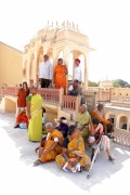 Students and Dagmar inside the Hawa Mahal