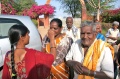 Students welcomed with bindi and rice at Ramigarh Center