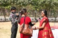 Padma Venkataraman getting interviewed