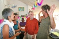 Marion and Toni Meakin at the Bindu-Art School in Bharathpuram