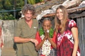 Werner Dornik and Dagmar Vogl honoring the elder Bindu artist Thandapani