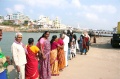 Bindu artists waiting for the ferry