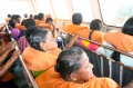 Bindu artists on the way to the Vivekananada Memorial Rock at Kanyakumari