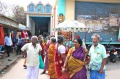 Bindu artists infront of the Kanyakumari tempel