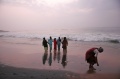 Bindu artists enjoying the sea and sunrise at Vivekananda Kendra in Kanyakumari