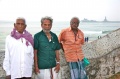 Munusami Krishnamurti and Ravichandran at the beach at Vivekananda Kendra in Kanyakumari