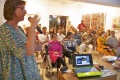 Danino Bozic s wife Jerica Ziherl giving a talk in the Apparao Galleries