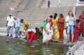 Lamps and flowers for Mother Ganga