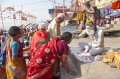 Students getting blessings from a Naga Baba