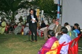 Director AFP Olivier Litvine welcomes the Bindu Artists to the opening